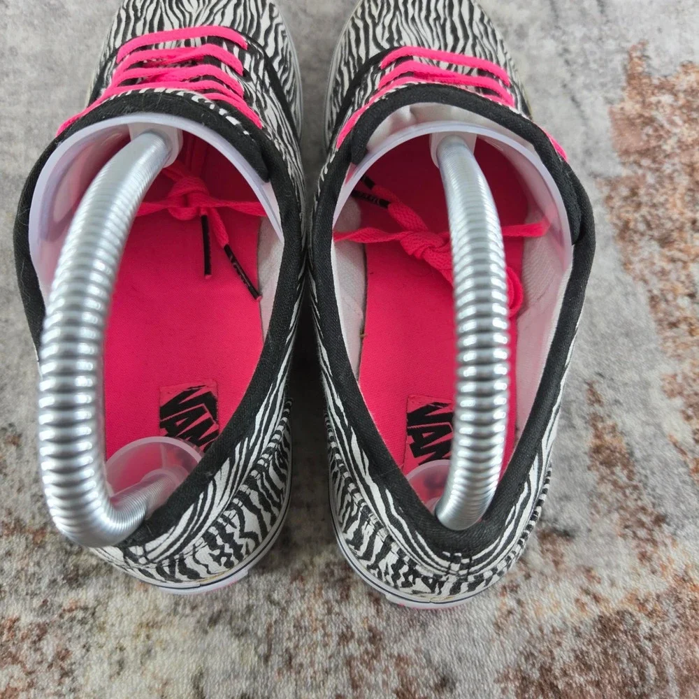 Vans Atwood Low Zebra Print Sneakers Womens 7.5 Black White Hot Pink Skate Shoes